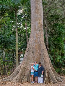 Tree huggers Jeff and Stacey with Cheryl